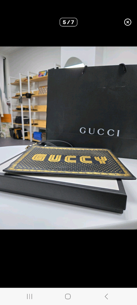 [A급컨디션] 구찌 골드스타 클러치--4