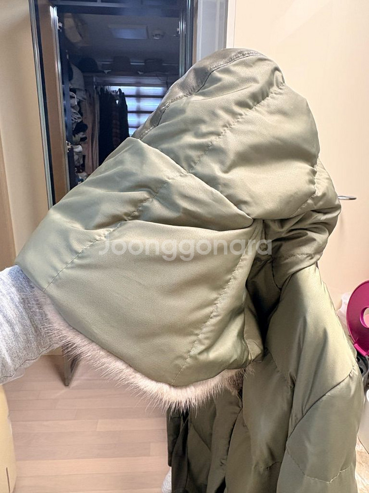 밍크 구스 롱패딩--3