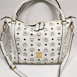MCM 엠씨엠 화이트 비세토스 토드 앤 숄더백