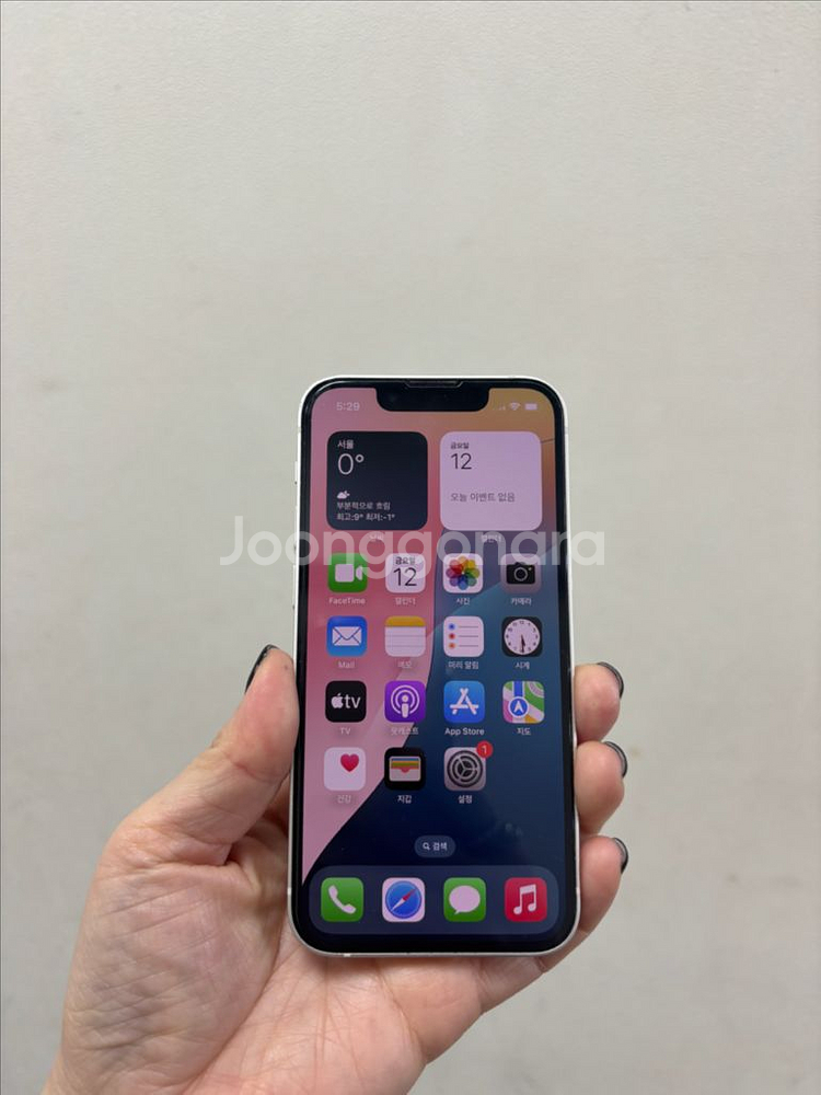 (부산중고폰) 아이폰13미니 화이트 128기가 공기계 판매해요--0