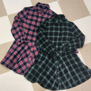 닉스 150 체크 셔츠 원피스