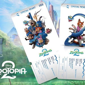 주토피아2 씨네큐 스페셜티켓 2종 일괄 이미지