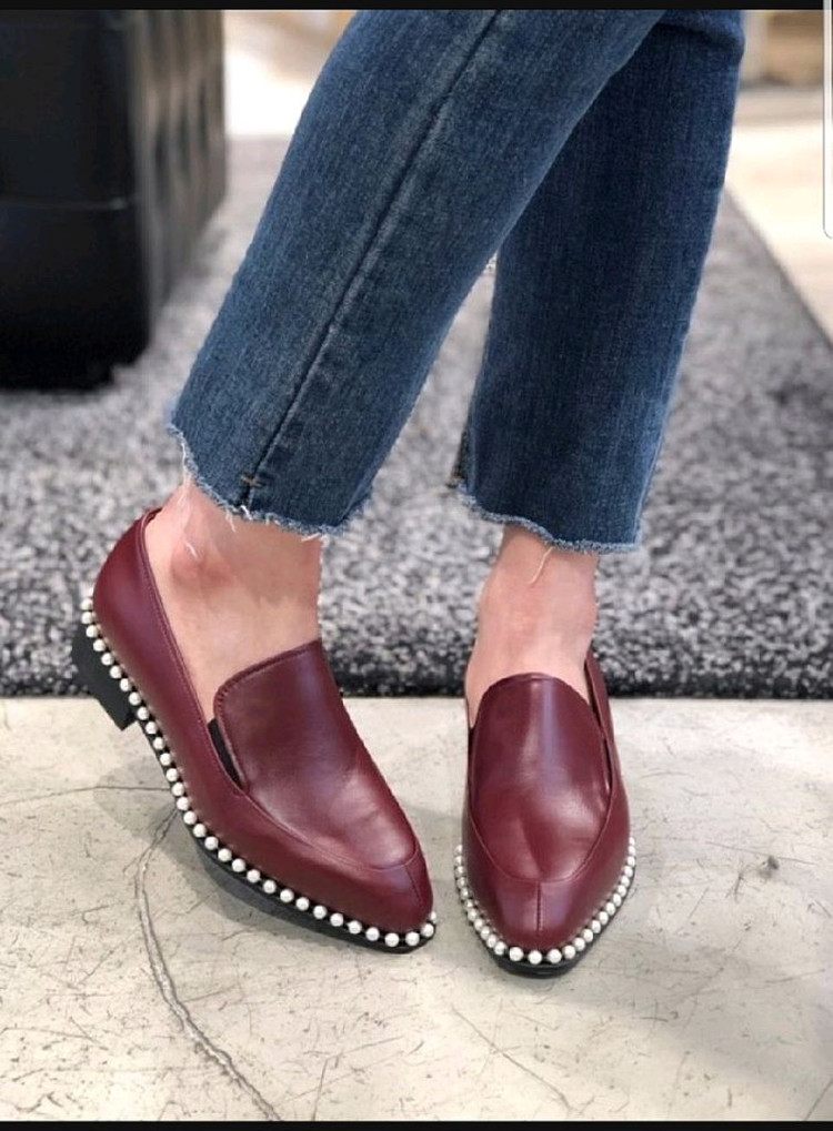 슈콤마보니 펄 장식 로퍼--1