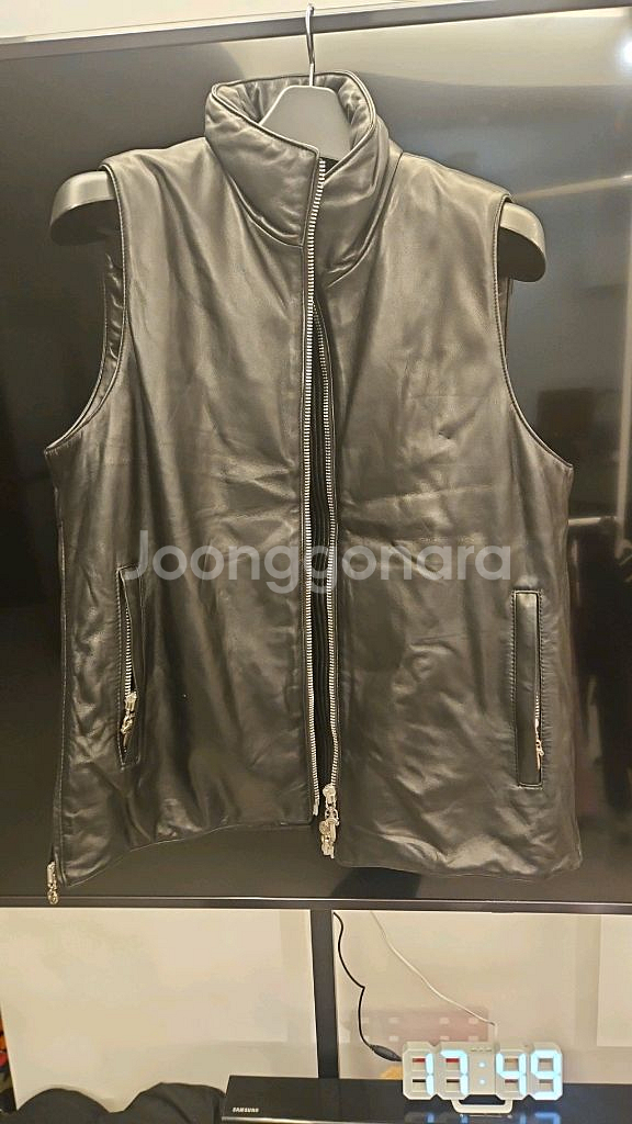 크롬하츠 레더 조끼 패딩 925실버 2way--0