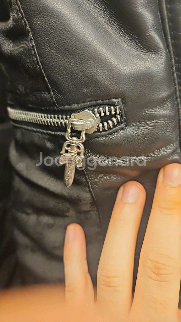 크롬하츠 레더 조끼 패딩 925실버 2way--8