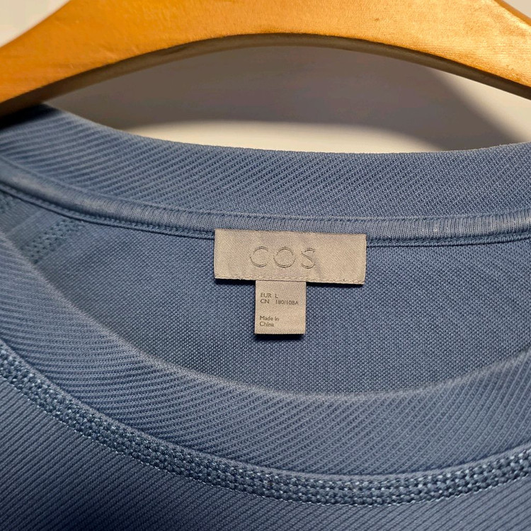 [L] COS 코스 오버사이즈 맨투맨 티셔츠 블루, 스웨트셔츠 #AH--2
