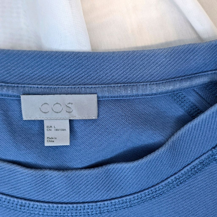 [L] COS 코스 오버사이즈 맨투맨 티셔츠 블루, 스웨트셔츠 #AH--3