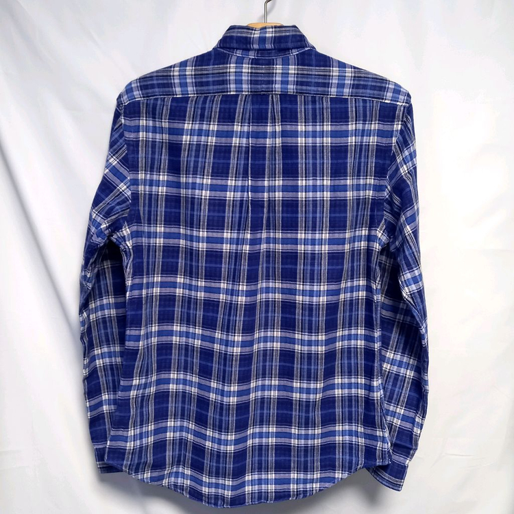 [슬림핏 L] 폴로랄프로렌 이중원단 블루체크 셔츠, #AH--1