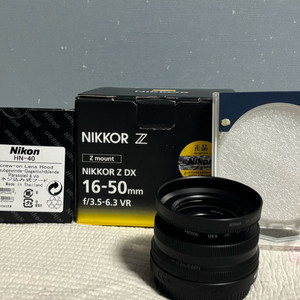 니콘 16-50 (번들킷 X, 박스 O, 정품 후드 추가, 필터 포함)