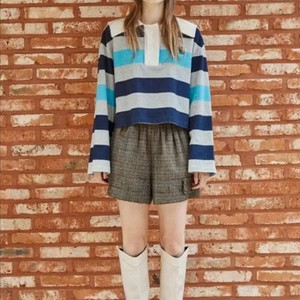 럭키마르쉐 22년 세일러 카라 스트라이프 크롭 긴팔 티셔츠 럭키슈에뜨