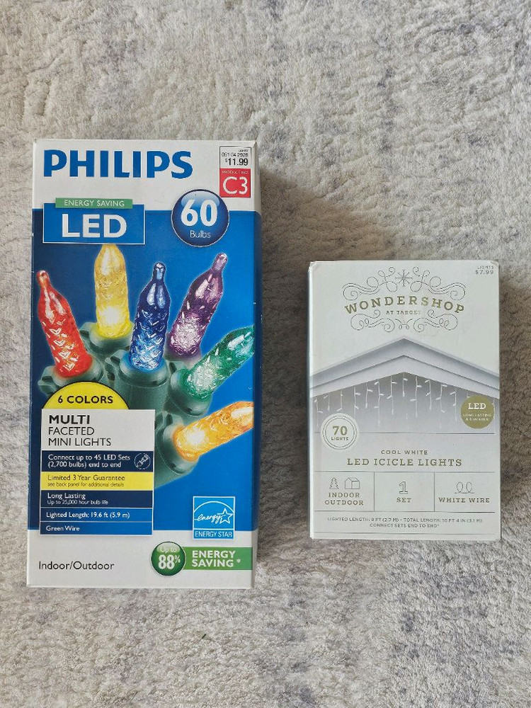 미니 LED 전구 장식 2세트 (크리스마스 장식)--0