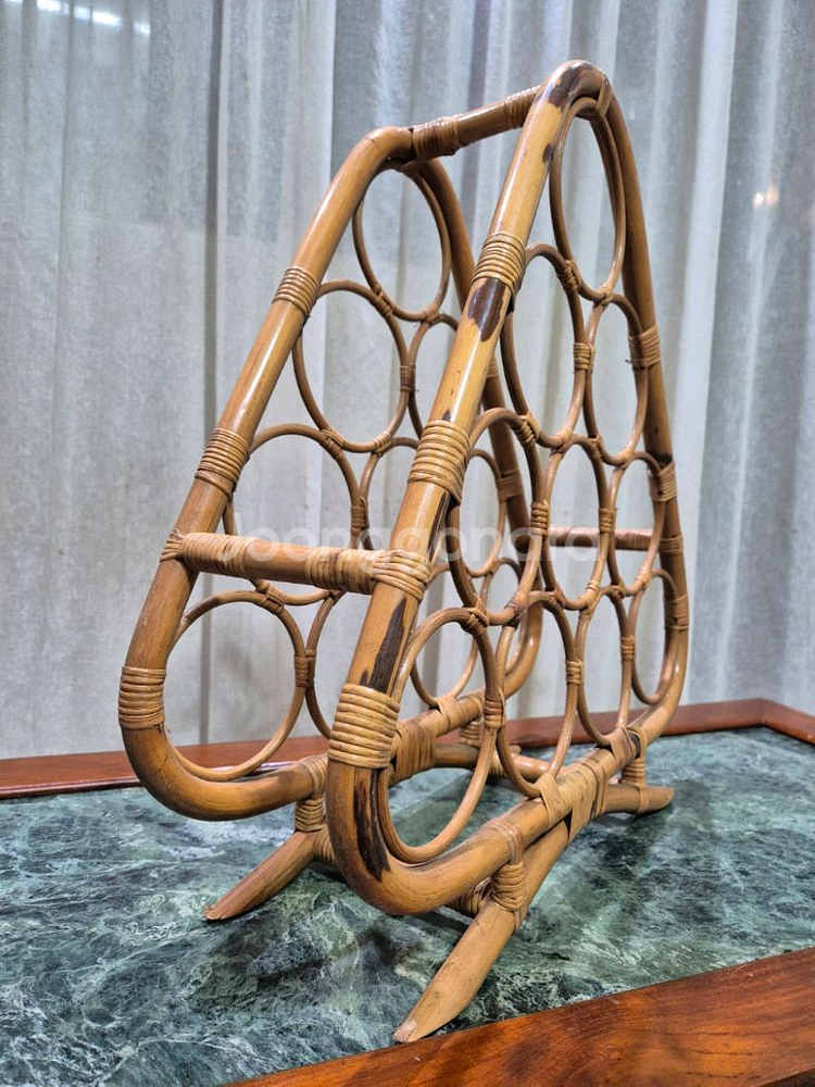 빈티지 라탄 10 Bottle Wine Rack--1