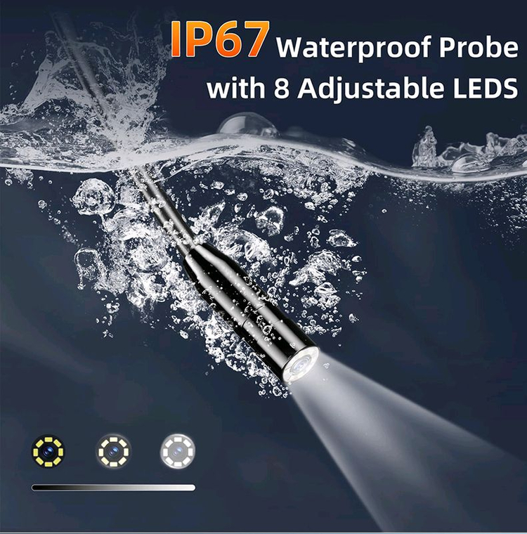 [새상품] 5M 사진,녹화 4.3인치 고화질 듀얼내시경카메라 SD 충전지교체식 배관검사 누수탐지--5