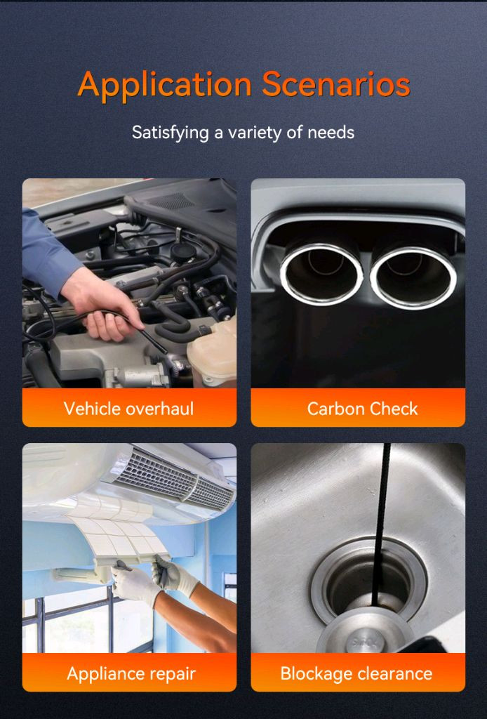 [새상품] 5M 사진,녹화 4.3인치 고화질 듀얼내시경카메라 SD 충전지교체식 배관검사 누수탐지--8