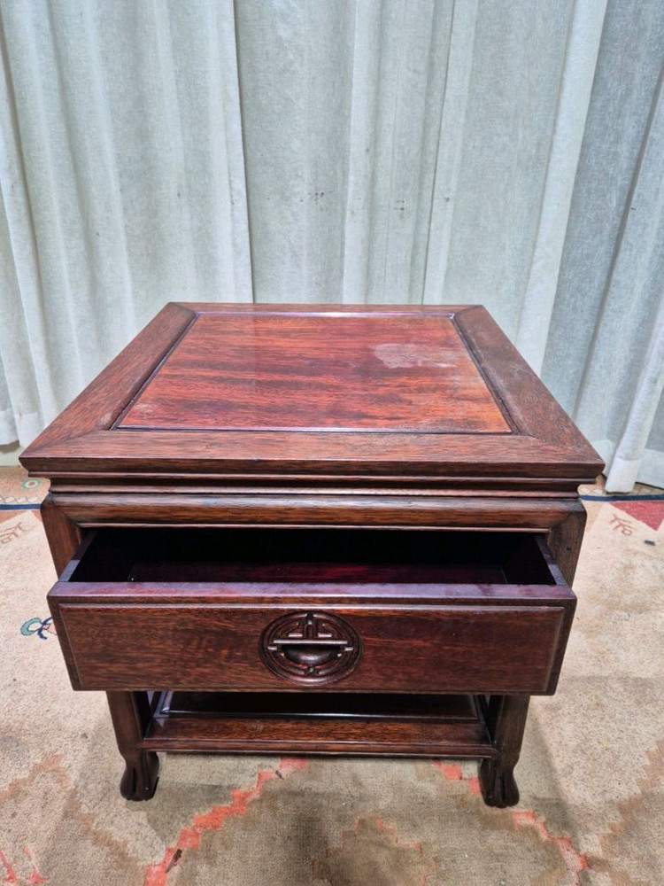 고가구 장미목 원서랍 사이드 테이블 이미지