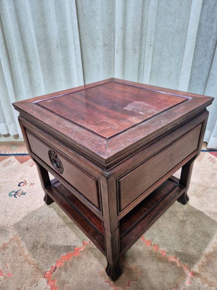 고가구 장미목 원서랍 사이드 테이블 이미지