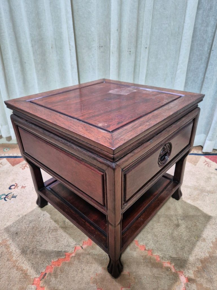 고가구 장미목 원서랍 사이드 테이블 이미지