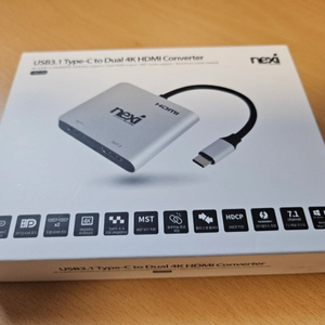 넥시 Nexi USB 3.1 C to 듀얼 4K HDMI 컨버터 (미개봉 새상품)