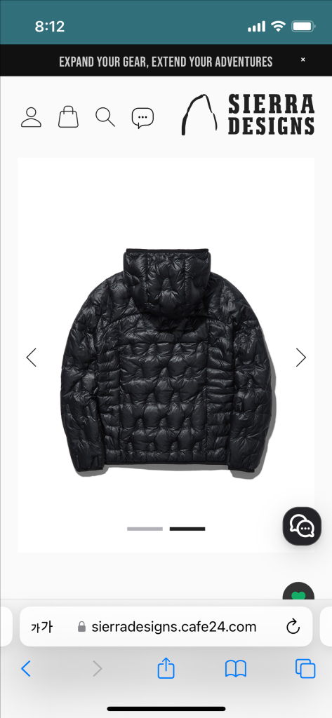 시에라디자인 W 하프돔 경량 구스다운 후드자켓(블랙/S)--1