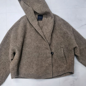 더캐시미어 라마 울후드숏코트 55