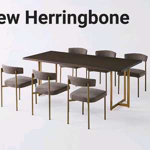 까사미아 뉴헤링본 6인용 식탁 세트입니다