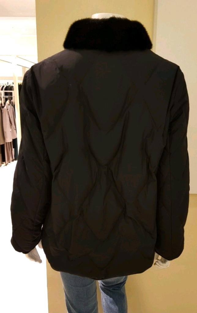 KL 케이엘 리얼밍크카라 퀼팅 구스다운 패딩 자켓 55사이즈 새제품 블랙컬러--3