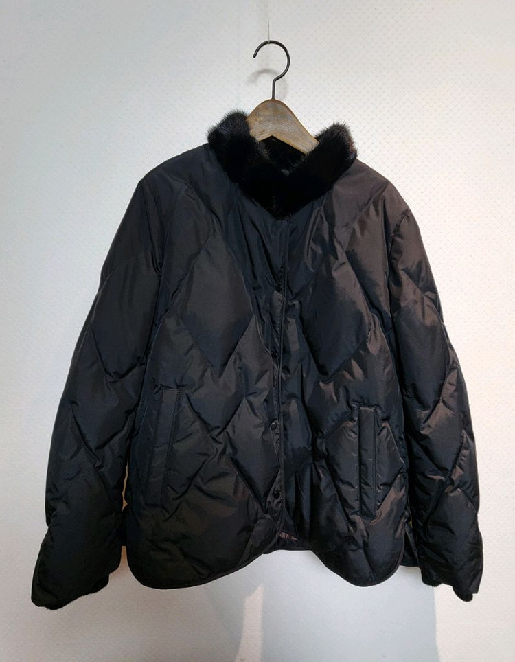 KL 케이엘 리얼밍크카라 퀼팅 구스다운 패딩 자켓 55사이즈 새제품 블랙컬러--4