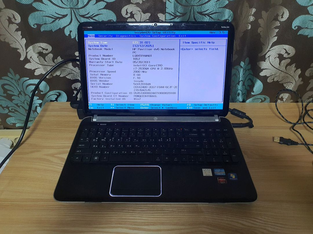 부품용 HP PAVILION DV6 노트북 i7 2630QM 이미지