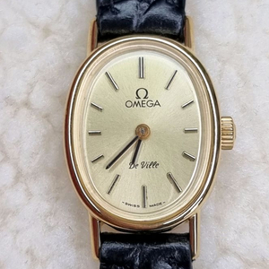 오메가 드빌 빈티지 오벌 샴페인 선레이다이얼 수동 여성시계