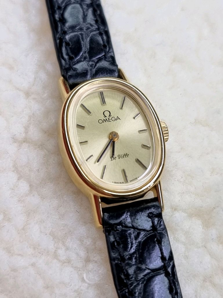오메가 드빌 빈티지 오벌 샴페인 선레이다이얼 수동 여성시계 이미지