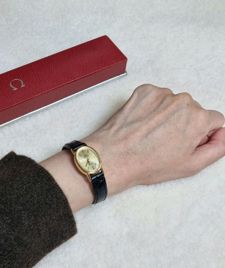 오메가 드빌 빈티지 오벌 샴페인 선레이다이얼 수동 여성시계 이미지