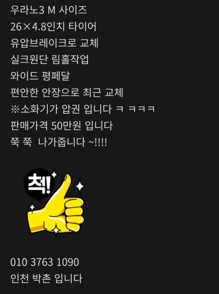 우라노3 M사이즈 팻바이크 타이어 자전거, 완료. 이미지