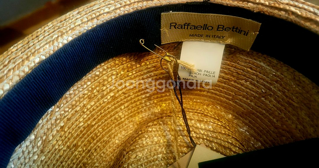 [미사용 택달린 새상품] 라파엘로 베티니 천연초 모자 페도라--3