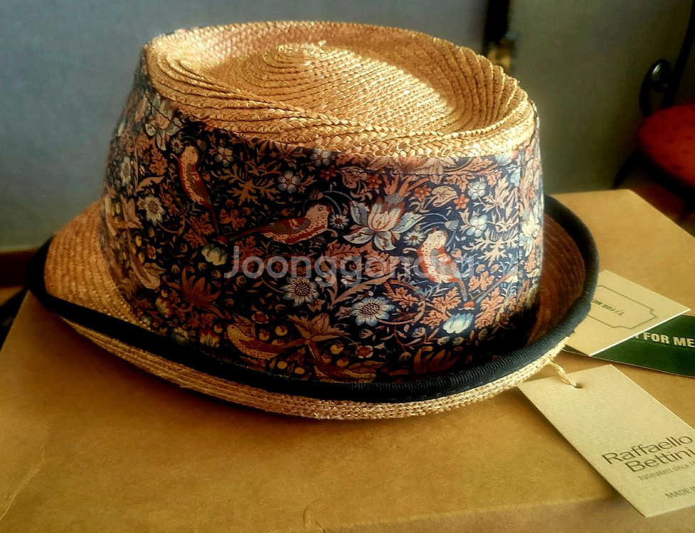 [미사용 택달린 새상품] 라파엘로 베티니 천연초 모자 페도라--8
