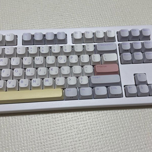 한성컴퓨터 TFG Cloud CF 3모드 듀얼 가스켓 저소음 사무용 기계식키보드 퍼플하트, 핑크솔트 토독 40g