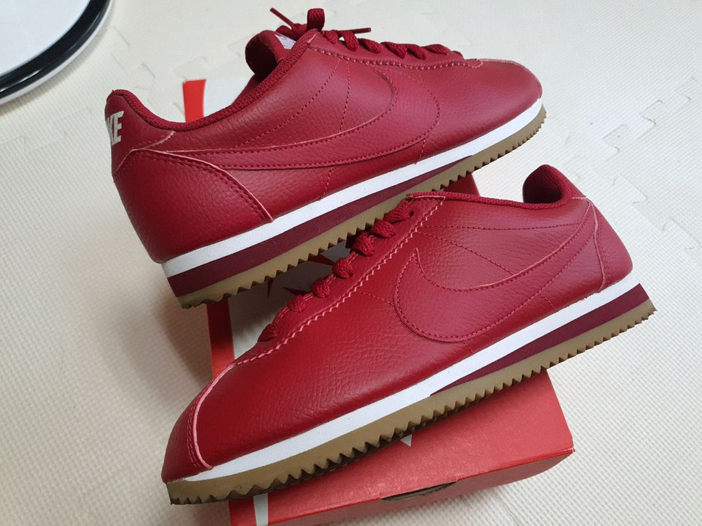 [250~255] 나이키 코르테즈 레더 운동화 레드 스니커즈--1