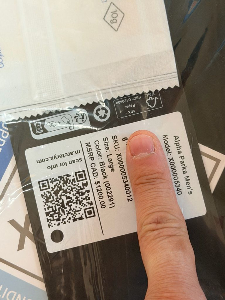 아크테릭스 알파 파카 남성용 블랙 새상품 L 이미지