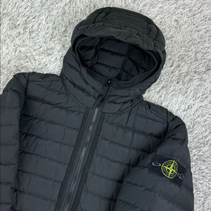 [S] 정품 스톤아일랜드 21FW 와펜 텔라 블렌드 경량패딩 자켓 블랙 이미지