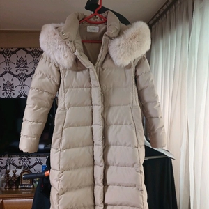 LINE폭스퍼 구스패딩 90(55)롱패딩