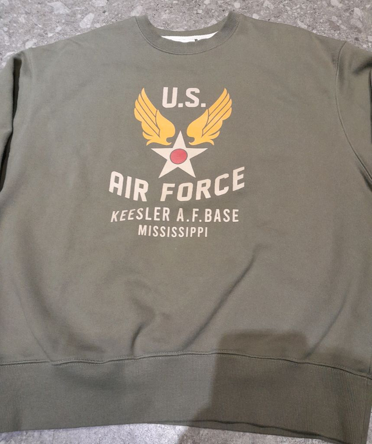 유니폼브릿지 에어포스 헤비 스웻셔츠 카키 (L) 이미지