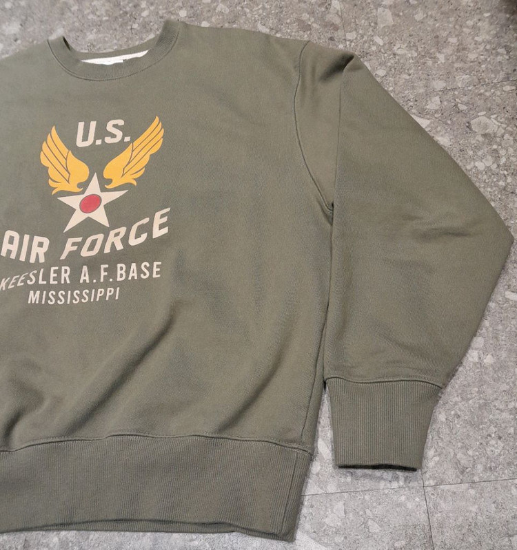 유니폼브릿지 에어포스 헤비 스웻셔츠 카키 (L) 이미지