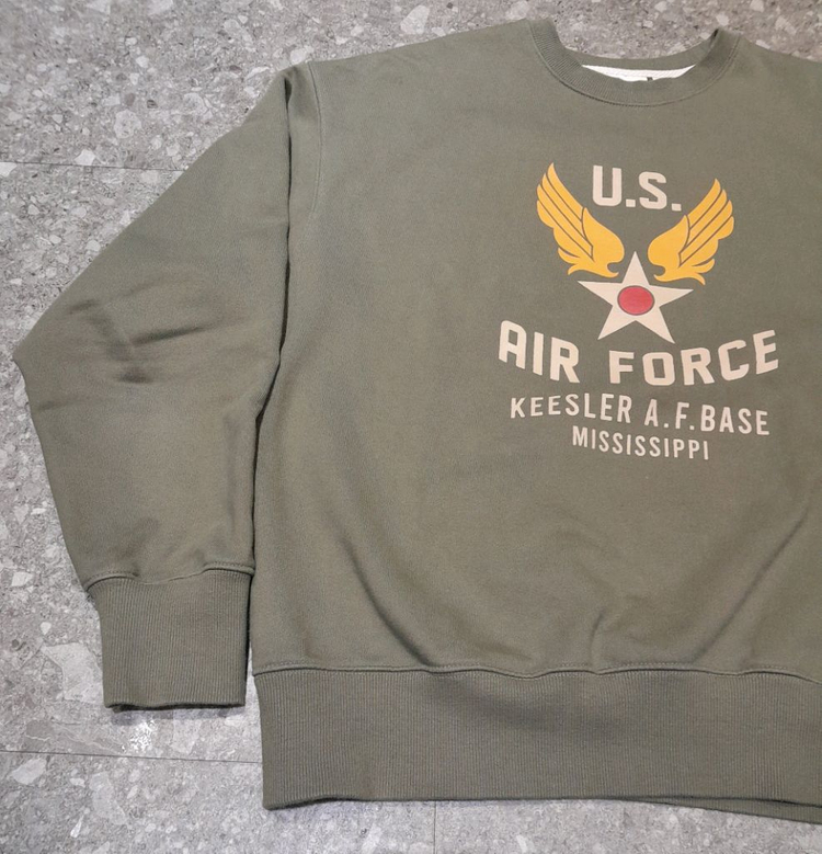 유니폼브릿지 에어포스 헤비 스웻셔츠 카키 (L) 이미지