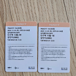 PEACE 콘서트 티켓