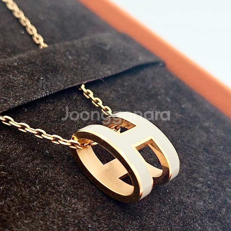 [셀렉트/감정서발급] 에르메스 팝아슈 목걸이 미니 골드 마론글라쎄--8