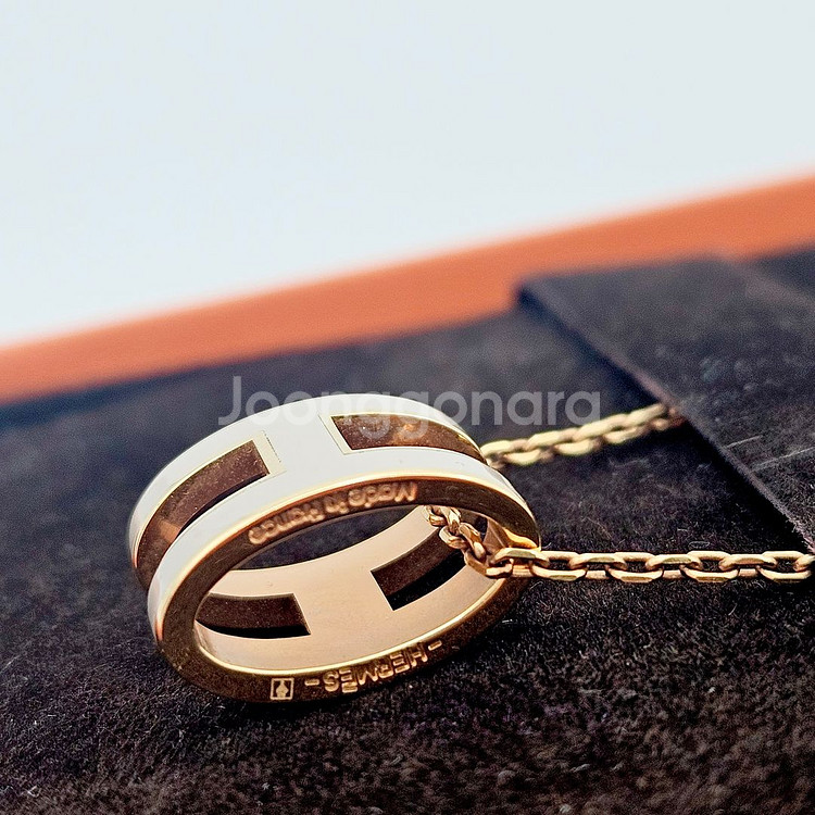 [셀렉트/감정서발급] 에르메스 팝아슈 목걸이 미니 골드 마론글라쎄--5