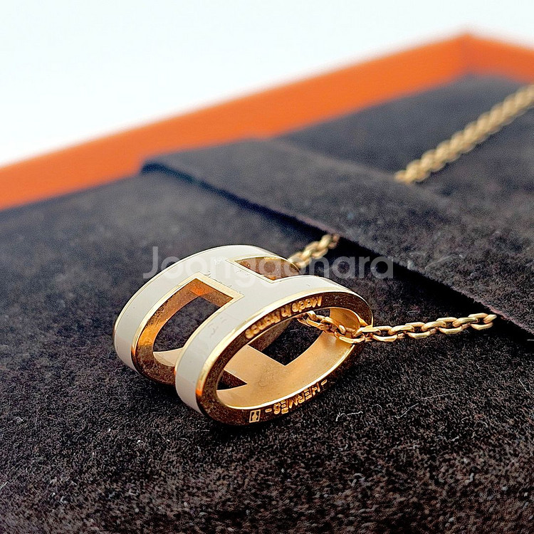 [셀렉트/감정서발급] 에르메스 팝아슈 목걸이 미니 골드 마론글라쎄--6