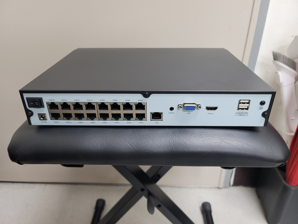 모디아이 MDE-N5116-S2/16P 16채널 POE 4K 지능형 AI 6TB 내장 CCTV NVR 3대--1