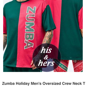 줌바 홀리데이 오버사이즈 크루넥 티셔츠