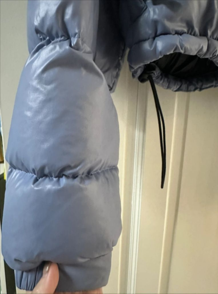 노스페이스 눕시 패딩점퍼 포크블루 크롭--2