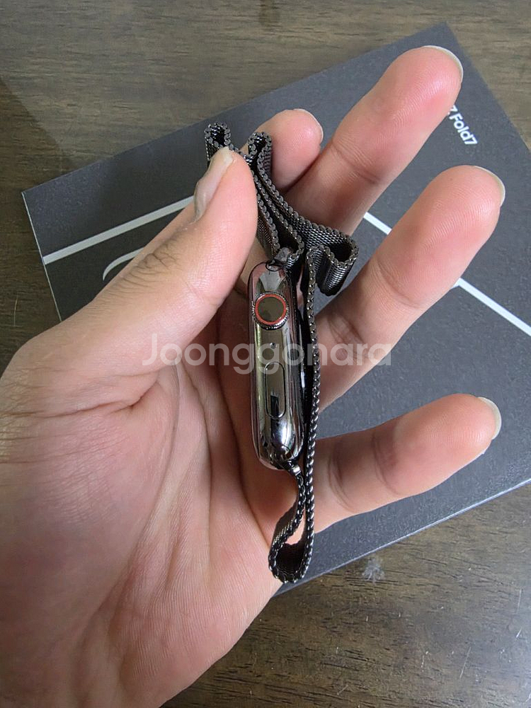 애플워치9 스테인리스 45mm + 밀레니즈 루프 정품 판매--1